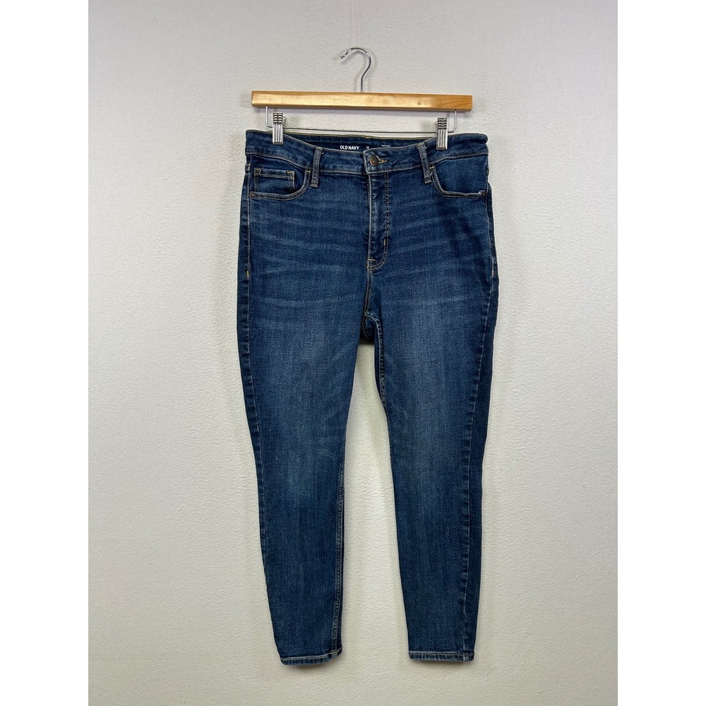 Old Navy Rockstar Super Skinny Womens 12 Short‎ Dark Wash High Rise Denim Jeans